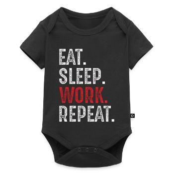 eat sleep work repeat - Baby Premium short-sleeve bodysuit - black - Front