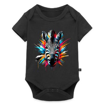 Zebra - Baby Premium short-sleeve bodysuit - black - Front