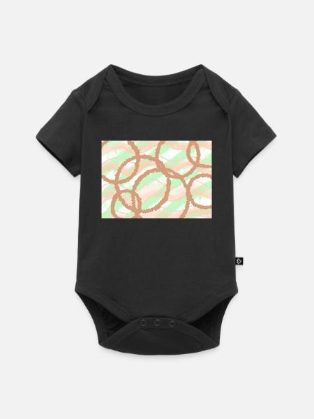 braune Kreise Hintergrund - Baby Premium Kurzarmbody - Schwarz