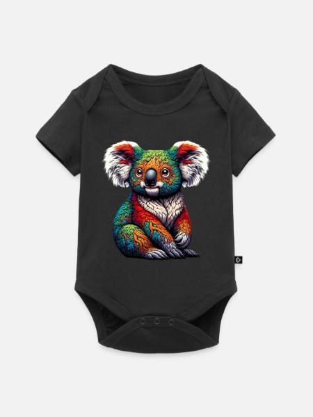 Koala - Baby Premium Kurzarmbody - Schwarz