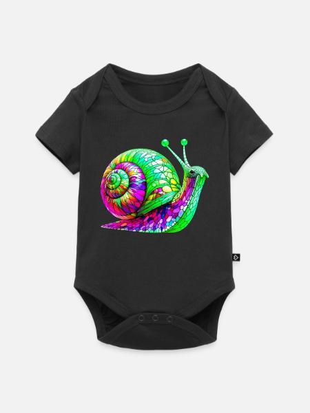 Schnecke - Baby Premium Kurzarmbody - Schwarz