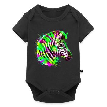 Zebra - Baby Premium Kurzarmbody - Schwarz - Vorne