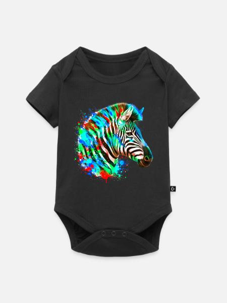 Zebra - Baby Premium Kurzarmbody - Schwarz