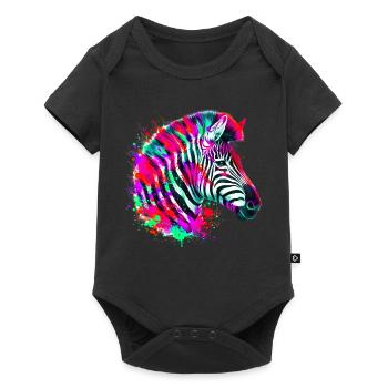Zebra - Baby Premium Kurzarmbody - Schwarz - Vorne