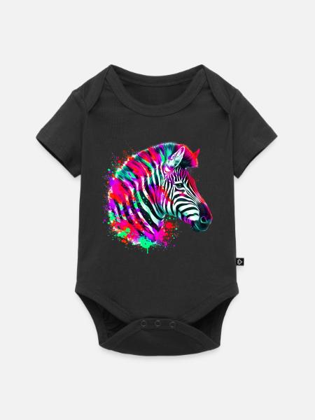 Zebra - Baby Premium Kurzarmbody - Schwarz