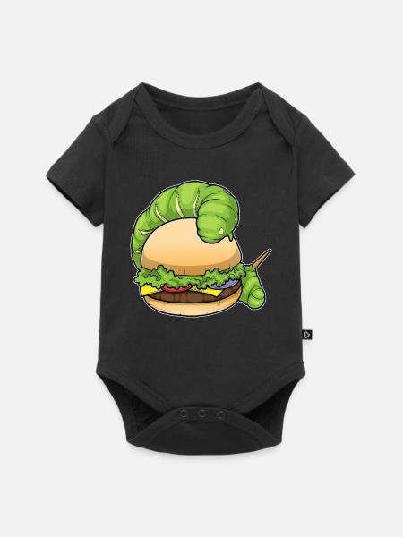 Raupe Cheeseburger - Baby Premium Kurzarmbody - Schwarz