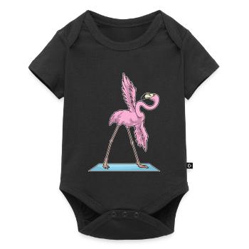 Flamingo Yoga Gymnastique - Body à manches courtes Premium Bébé - noir - Devant