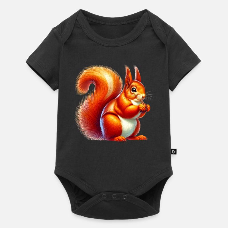 Eichhörnchen - Baby Premium Kurzarmbody - Schwarz