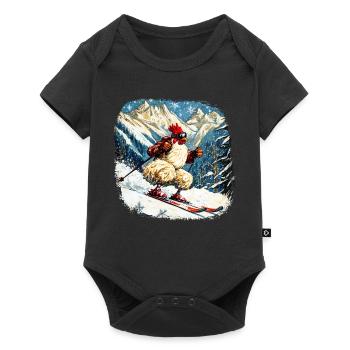 Poulet de ski - Body à manches courtes Premium Bébé - noir - Devant
