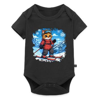 Ski Cats - Baby Premium short-sleeve bodysuit - black - Front