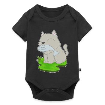 Pêche au chat pêcheur - Body à manches courtes Premium Bébé - noir - Devant