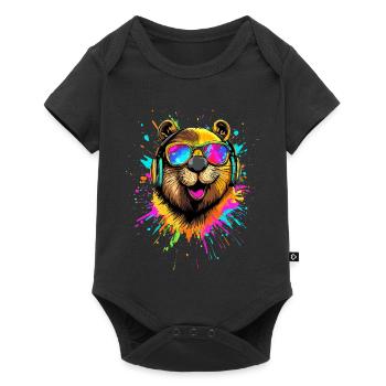Castor Motif Castor Chuchoter Rongeurs Mignon Castor - Body à manches courtes Premium Bébé - noir - Devant