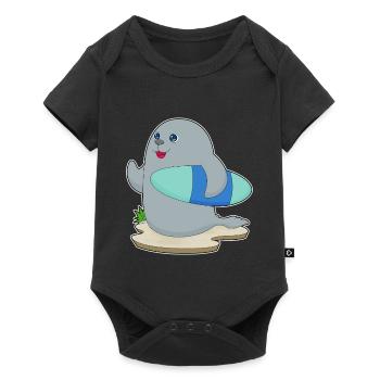 Surf de phoques Surf Surf Surf Été - Body à manches courtes Premium Bébé - noir - Devant