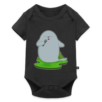 Seal Singer Microphone Singing - Baby Premium short-sleeve bodysuit - black - Front