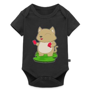 Cat Poker Poker Cards - Baby Premium short-sleeve bodysuit - black - Front