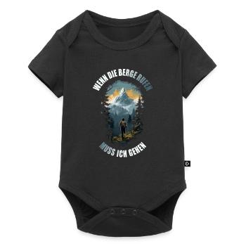 Wenn die Berge rufen muss ich gehen - Baby Premium Kurzarmbody - Schwarz - Vorne