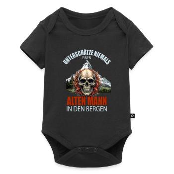 Unterschätze niemals eine alten Mann in den Bergen - Baby Premium Kurzarmbody - Schwarz - Vorne
