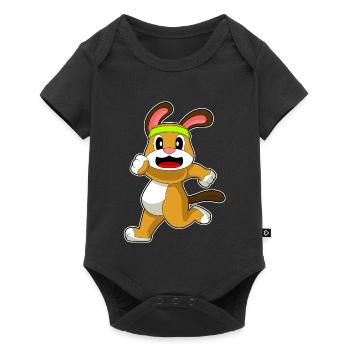 Chien Jogger Jogging Sport - Body à manches courtes Premium Bébé - noir - Devant