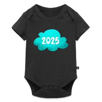 Wolke 2025 Struktur New Year Sylvester Neujahr - Baby Premium Kurzarmbody - Schwarz - Vorne