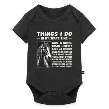 Ce que je fais pendant mon temps libre : Pour Pferdeliebha - Body à manches courtes Premium Bébé - noir - Devant