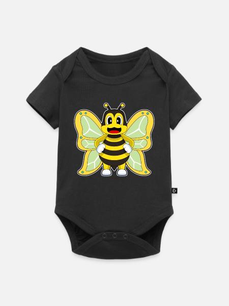 Schmetterling Biene - Baby Premium Kurzarmbody - Schwarz