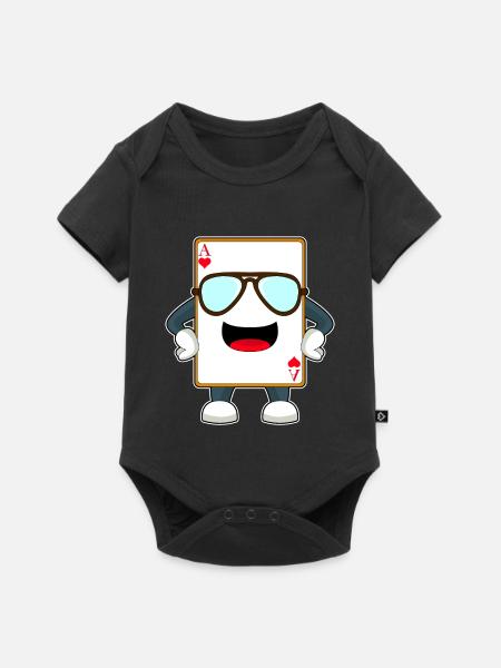 Poker Pokerkarten - Baby Premium Kurzarmbody - Schwarz