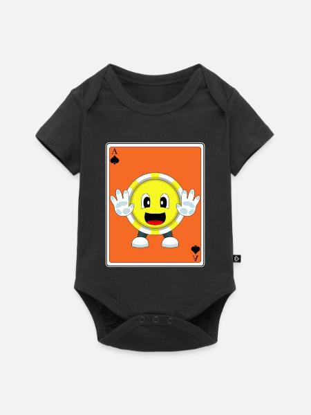 Poker Pokerchips Pokerkarten - Baby Premium Kurzarmbody - Schwarz