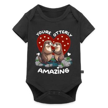 Otter Love You’re Otterly Amazing - La Saint-Valentin - Body à manches courtes Premium Bébé - noir - Devant