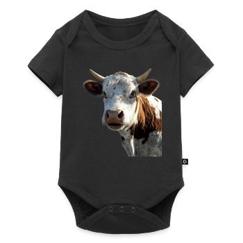 vache fermier boeuf lait veau végétalien vache vache de ferme vaches - Body à manches courtes Premium Bébé - noir - Devant