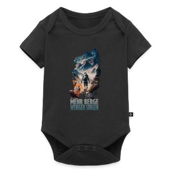 Mehr Berge - Weniger Sorgen - Baby Premium Kurzarmbody - Schwarz - Vorne