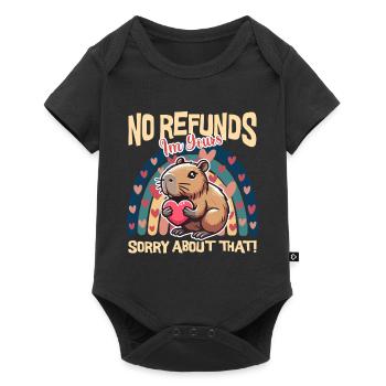 Keine Rückerstattung, Ich gehöre dir Capybara - Baby Premium Kurzarmbody - Schwarz - Vorne