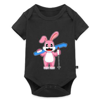 Ski Lapin Sports d’hiver - Body à manches courtes Premium Bébé - noir - Devant