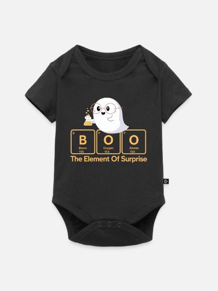 Elementar Boo Ghost T-Shirt - Baby Premium Kurzarmbody - Schwarz