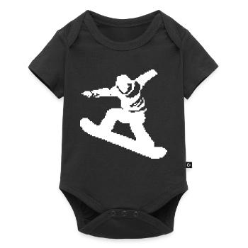 Snowboarder Pixel Graphic - Baby Premium short-sleeve bodysuit - black - Front