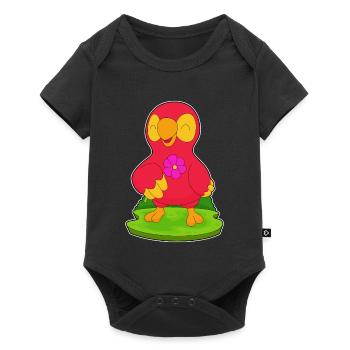 Fleur de perroquet - Body à manches courtes Premium Bébé - noir - Devant