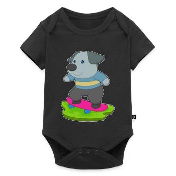 Chien Skater Skateboard - Body à manches courtes Premium Bébé - noir - Devant