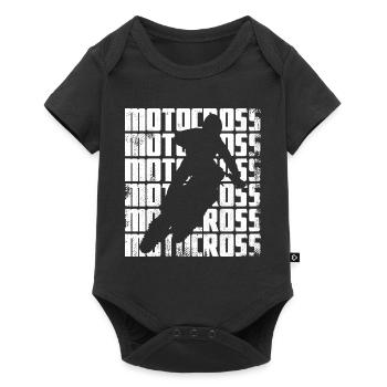 Graphismes de motocross - Body à manches courtes Premium Bébé - noir - Devant