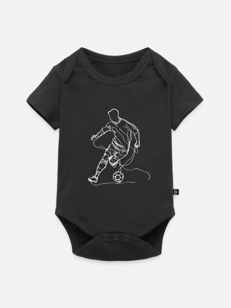 Fußballer Skizze - Baby Premium Kurzarmbody - Schwarz