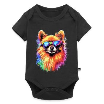 Pomeranian Pomeranian Pom Sweet German Spitz - Baby Premium short-sleeve bodysuit - black - Front
