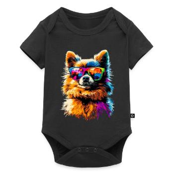 Pomeranian Pomeranian Pom Sweet German Spitz - Baby Premium short-sleeve bodysuit - black - Front
