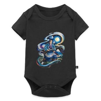 Samouraï Ronin monture fuji japonais - Body à manches courtes Premium Bébé - noir - Devant