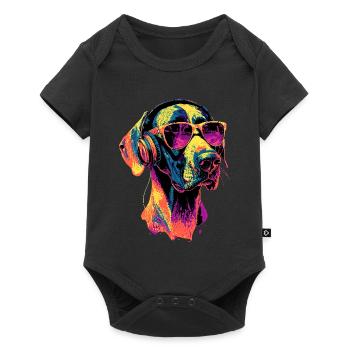 Great Dane Hatz Male Saupacker Great Dane - Baby Premium short-sleeve bodysuit - black - Front