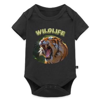 Wildlife Tiger - Baby Premium short-sleeve bodysuit - black - Front