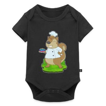 Squirrel Birthday Cake - Baby Premium short-sleeve bodysuit - black - Front