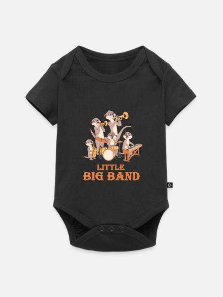 Erdmännchen Little Big Band - Baby Premium Kurzarmbody - Schwarz