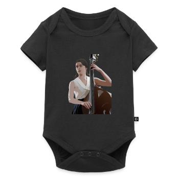 Elegante Kontrabassspielerin im Fokus der Musik - Baby Premium Kurzarmbody - Schwarz - Vorne