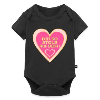 STOLZ AUF DICH - HERZ - Baby Premium Kurzarmbody - Schwarz - Vorne
