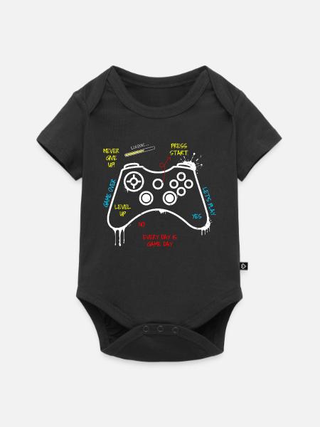 Gamer Controller Graffiti - Baby Premium Kurzarmbody - Schwarz