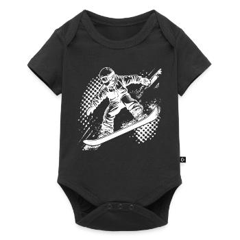 Snowboarder Drawing - Baby Premium short-sleeve bodysuit - black - Front