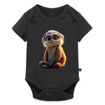 Gibbon Monkey Whitehand Gibbon Monkey Cute Lar Gibbons - Baby Premium short-sleeve bodysuit - black - Front